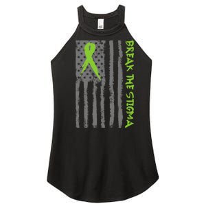 Break The Stigma Ribbon Flag Mental Heath Women's Perfect Tri Rocker Tank