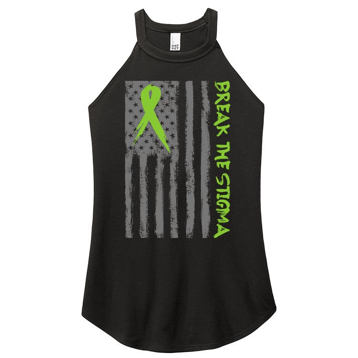 Break The Stigma Ribbon Flag Mental Heath Women's Perfect Tri Rocker Tank