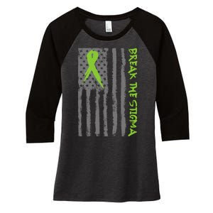 Break The Stigma Ribbon Flag Mental Heath Women's Tri-Blend 3/4-Sleeve Raglan Shirt