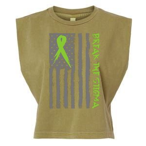 Break The Stigma Ribbon Flag Mental Heath Garment-Dyed Women's Muscle Tee