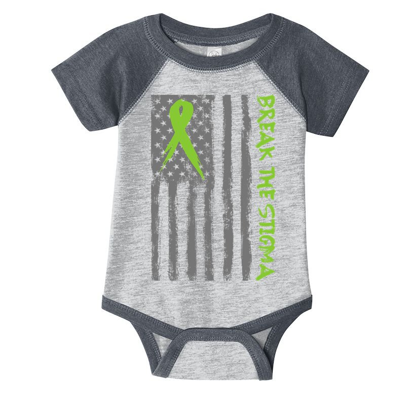Break The Stigma Ribbon Flag Mental Heath Infant Baby Jersey Bodysuit
