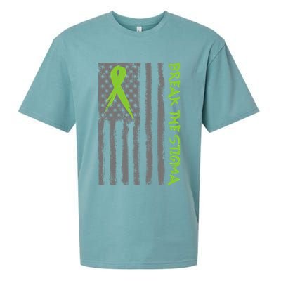 Break The Stigma Ribbon Flag Mental Heath Sueded Cloud Jersey T-Shirt