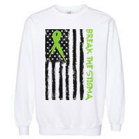 Break The Stigma Ribbon Flag Mental Heath Garment-Dyed Sweatshirt