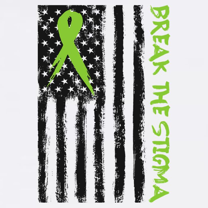 Break The Stigma Ribbon Flag Mental Heath Garment-Dyed Sweatshirt