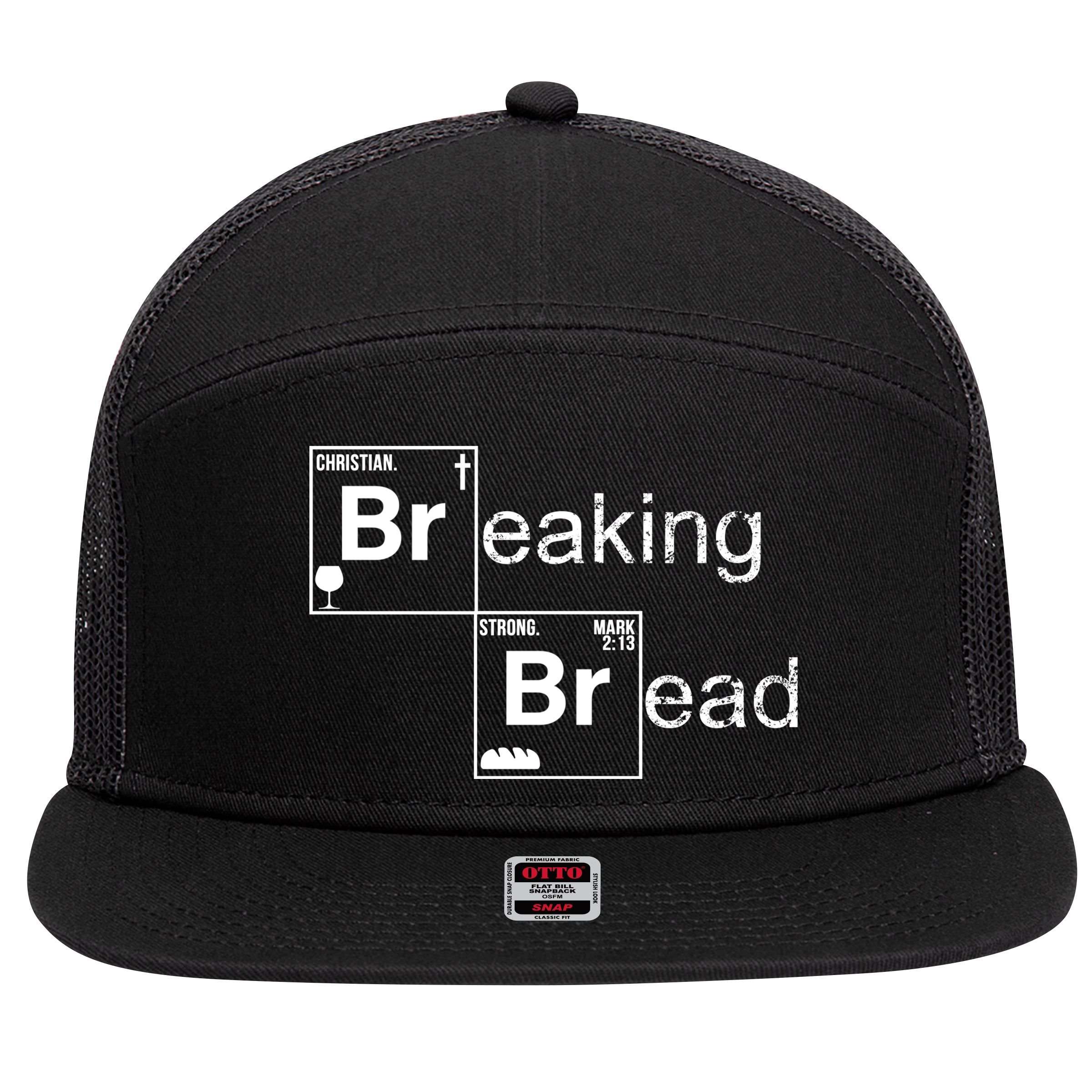 Breaking Bread Christian Faith 7 Panel Mesh Trucker Snapback Hat