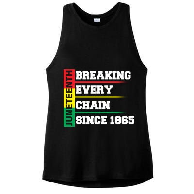 Breaking Every Chain Since 1865 Juneteenth Ladies PosiCharge Tri-Blend Wicking Tank