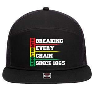 Breaking Every Chain Since 1865 Juneteenth 7 Panel Mesh Trucker Snapback Hat