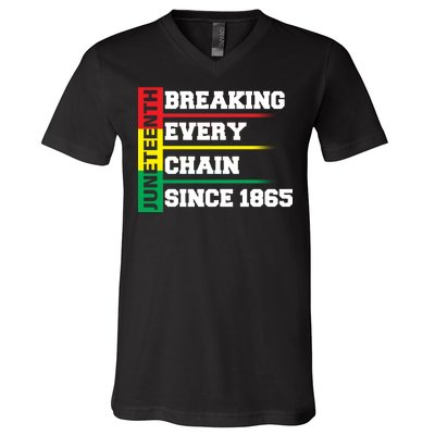 Breaking Every Chain Since 1865 Juneteenth V-Neck T-Shirt