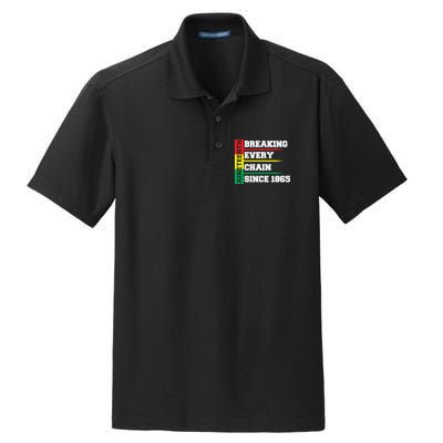 Breaking Every Chain Since 1865 Juneteenth Dry Zone Grid Polo