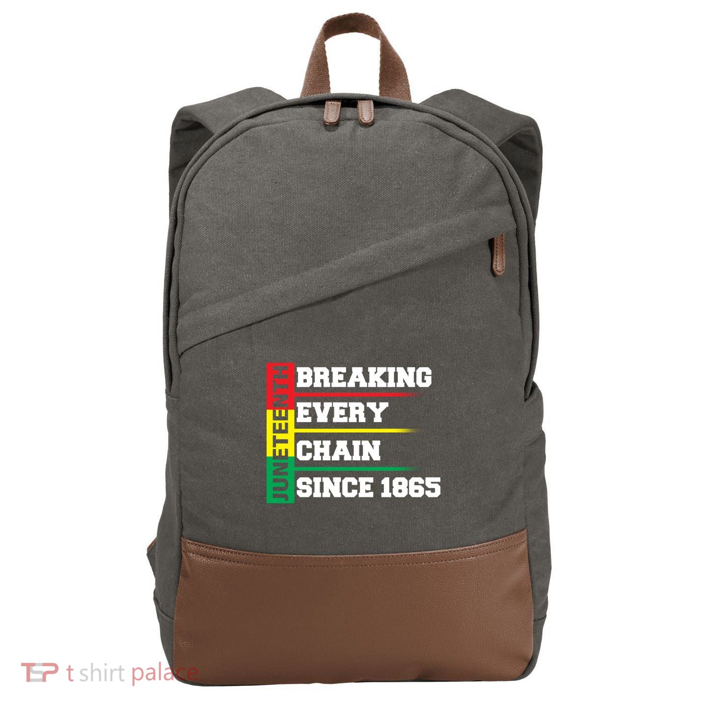 Breaking Every Chain Since 1865 Juneteenth Cotton Canvas Backpack