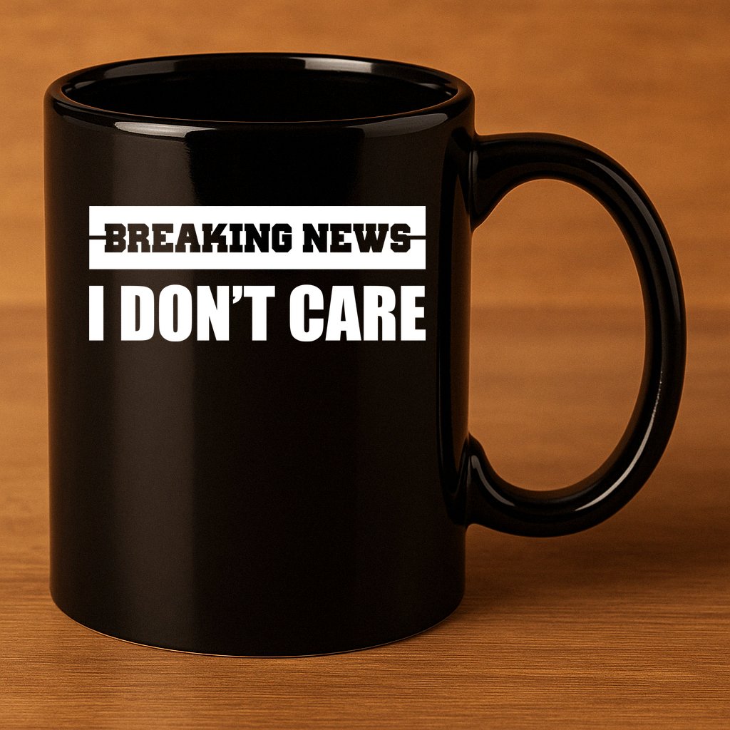 Breaking News I Don't Care 11oz C Handle Ceramic Mug
