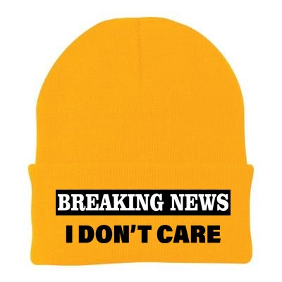 Breaking News I Don't Care Funny Meme Knit Cap Winter Beanie