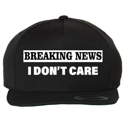 Breaking News I Don't Care Funny Meme Wool Snapback Cap