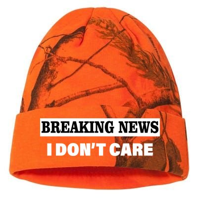 Breaking News I Don't Care Funny Meme Kati Licensed 12" Camo Beanie