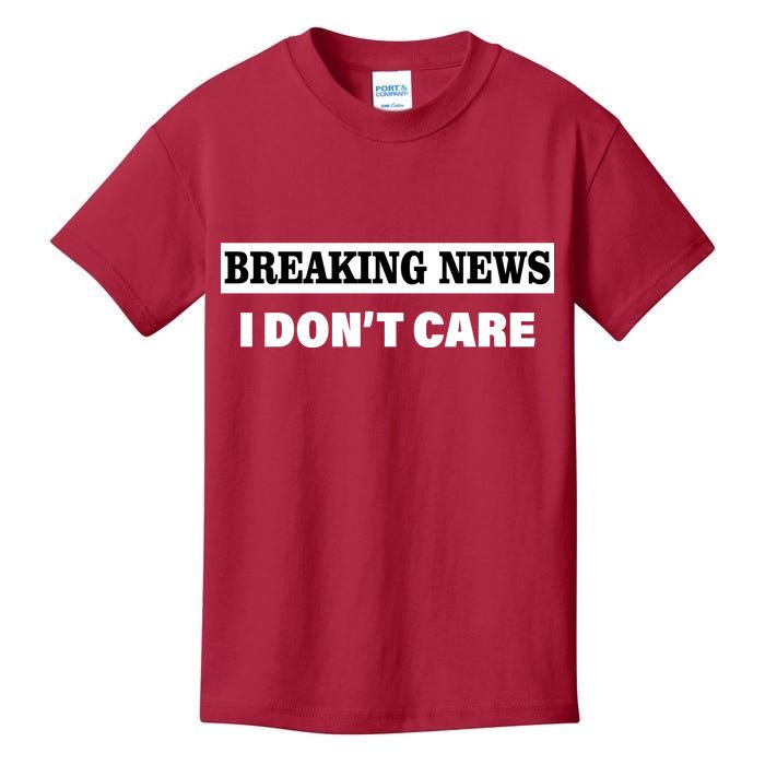 Breaking News I Don't Care Funny Meme Kids T-Shirt