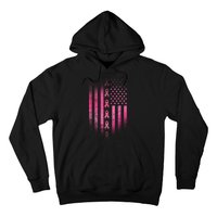 Breast Cancer American Flag Hoodie