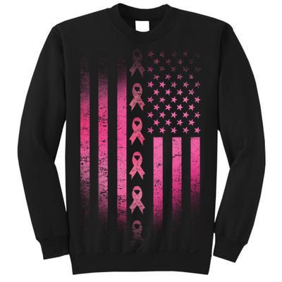 Breast Cancer American Flag Sweatshirt