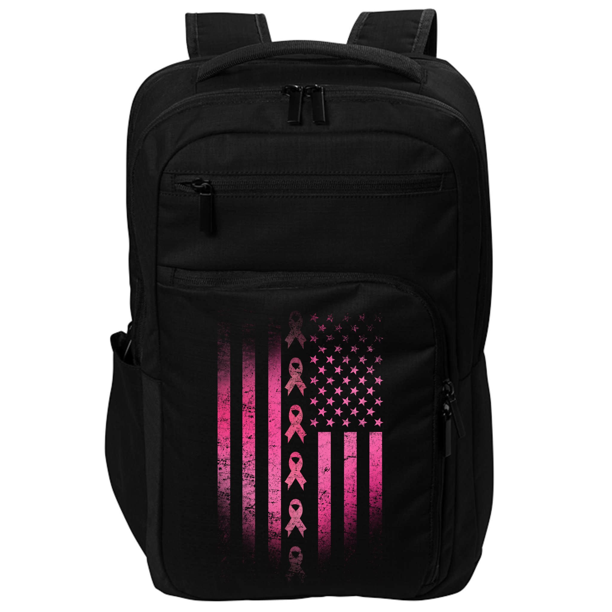 Breast Cancer American Flag Impact Tech Backpack