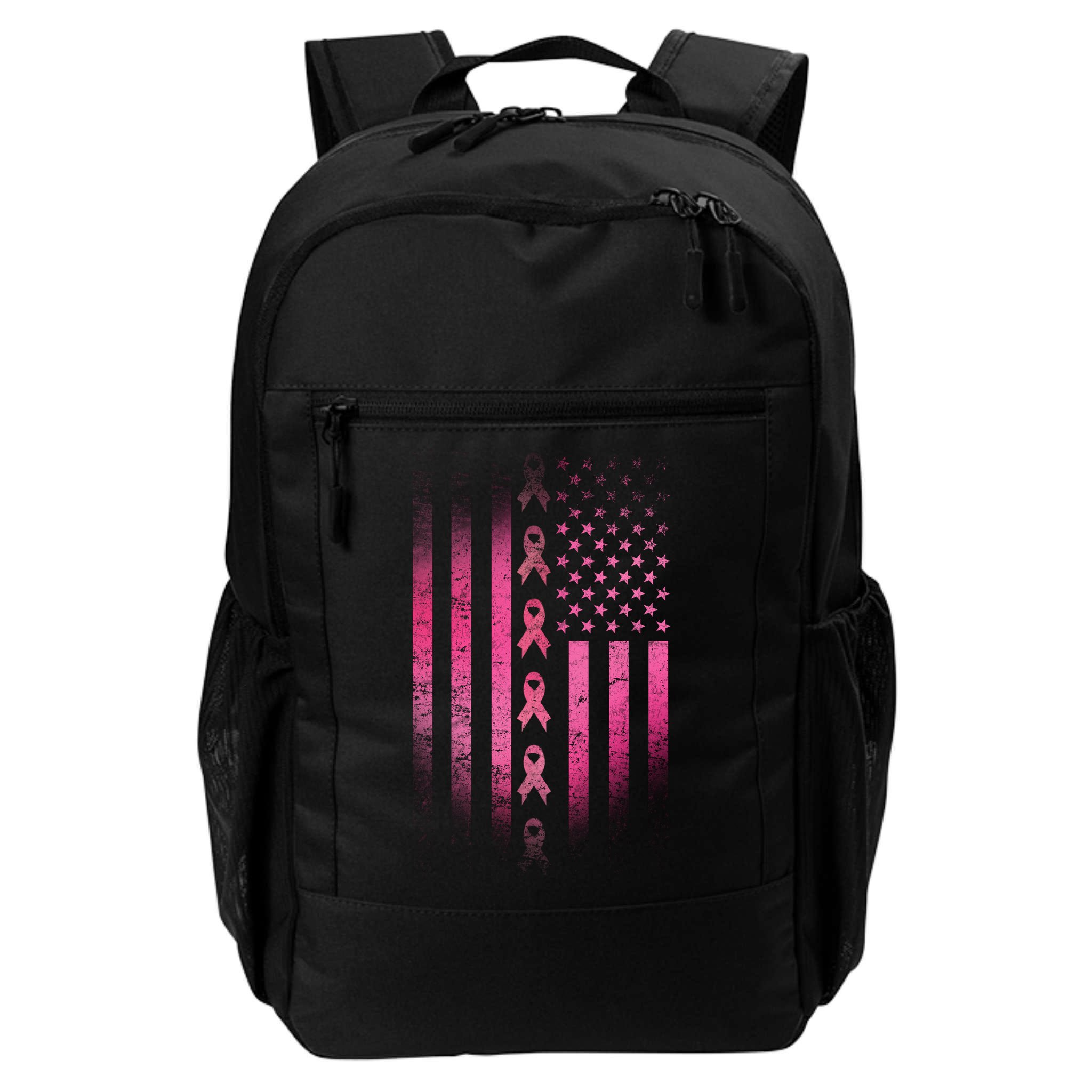 Breast Cancer American Flag Backpack