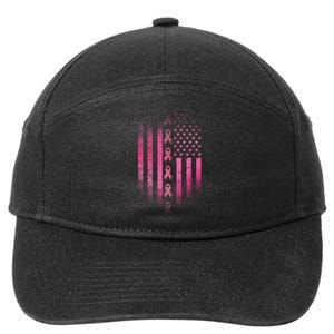 Breast Cancer American Flag 7-Panel Snapback Hat