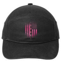 Breast Cancer American Flag 7-Panel Snapback Hat