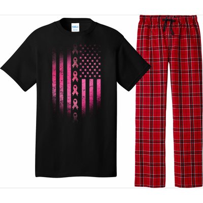 Breast Cancer American Flag Pajama Set