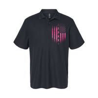 Breast Cancer American Flag Softstyle Adult Sport Polo