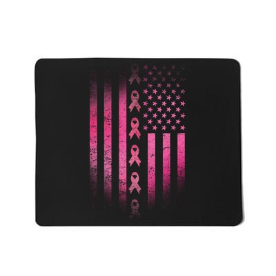 Breast Cancer American Flag Mousepad