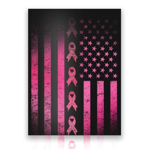 Breast Cancer American Flag Poster