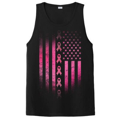 Breast Cancer American Flag PosiCharge Competitor Tank