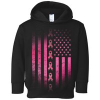 Breast Cancer American Flag Toddler Hoodie