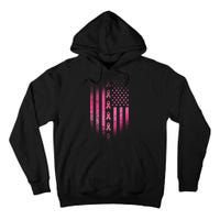 Breast Cancer American Flag Tall Hoodie