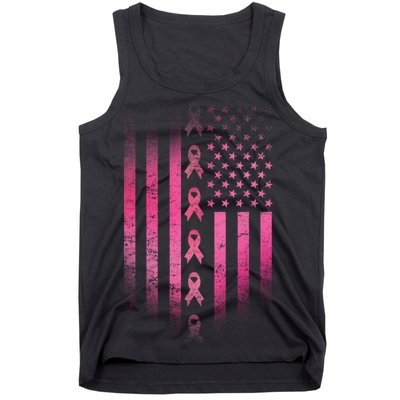 Breast Cancer American Flag Tank Top