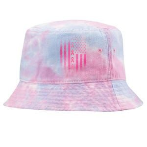 Breast Cancer American Flag Tie-Dyed Bucket Hat