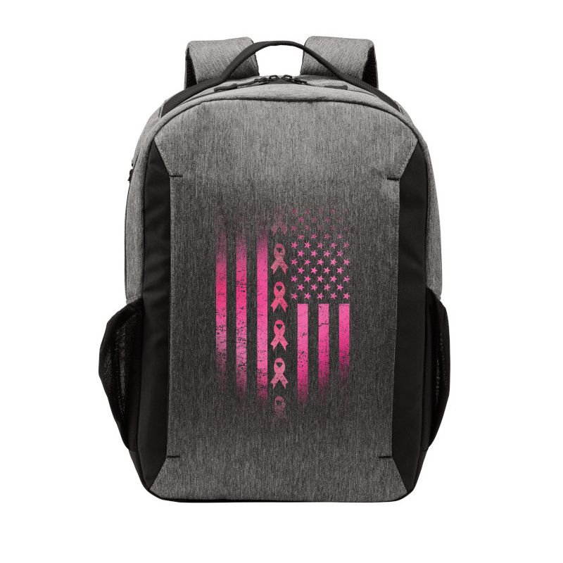 Breast Cancer American Flag Vector Backpack