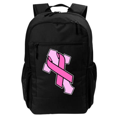 Breast Cancer Awareness Christian Pink Cross Ribbon Backpack