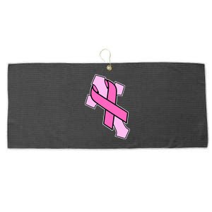 Breast Cancer Awareness Christian Pink Cross Ribbon Large Microfiber Waffle Golf Towel