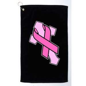 Breast Cancer Awareness Christian Pink Cross Ribbon Platinum Collection Golf Towel