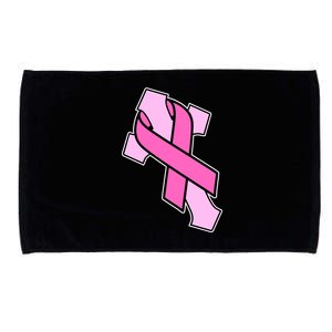 Breast Cancer Awareness Christian Pink Cross Ribbon Microfiber Hand Towel