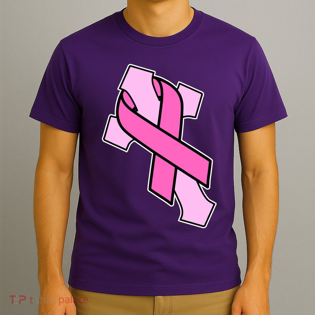 Breast Cancer Awareness Christian Pink Cross Ribbon T-Shirt