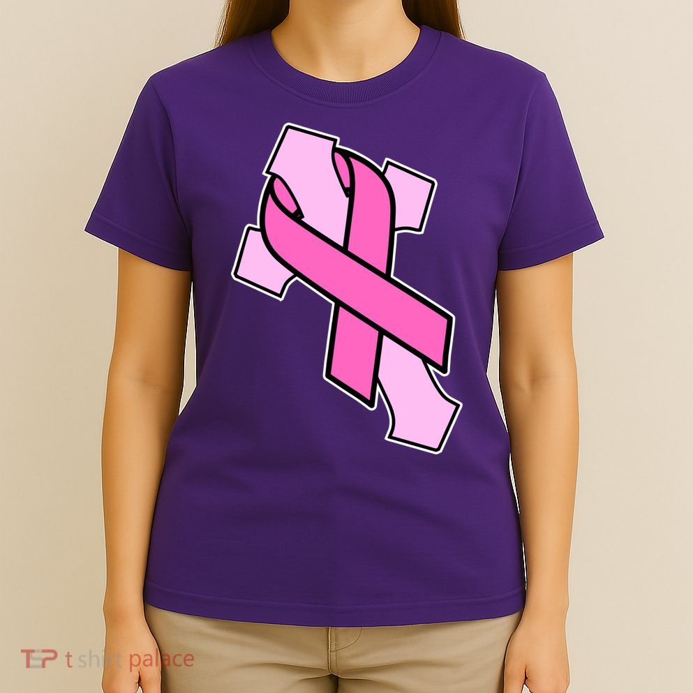 Breast Cancer Awareness Christian Pink Cross Ribbon T-Shirt