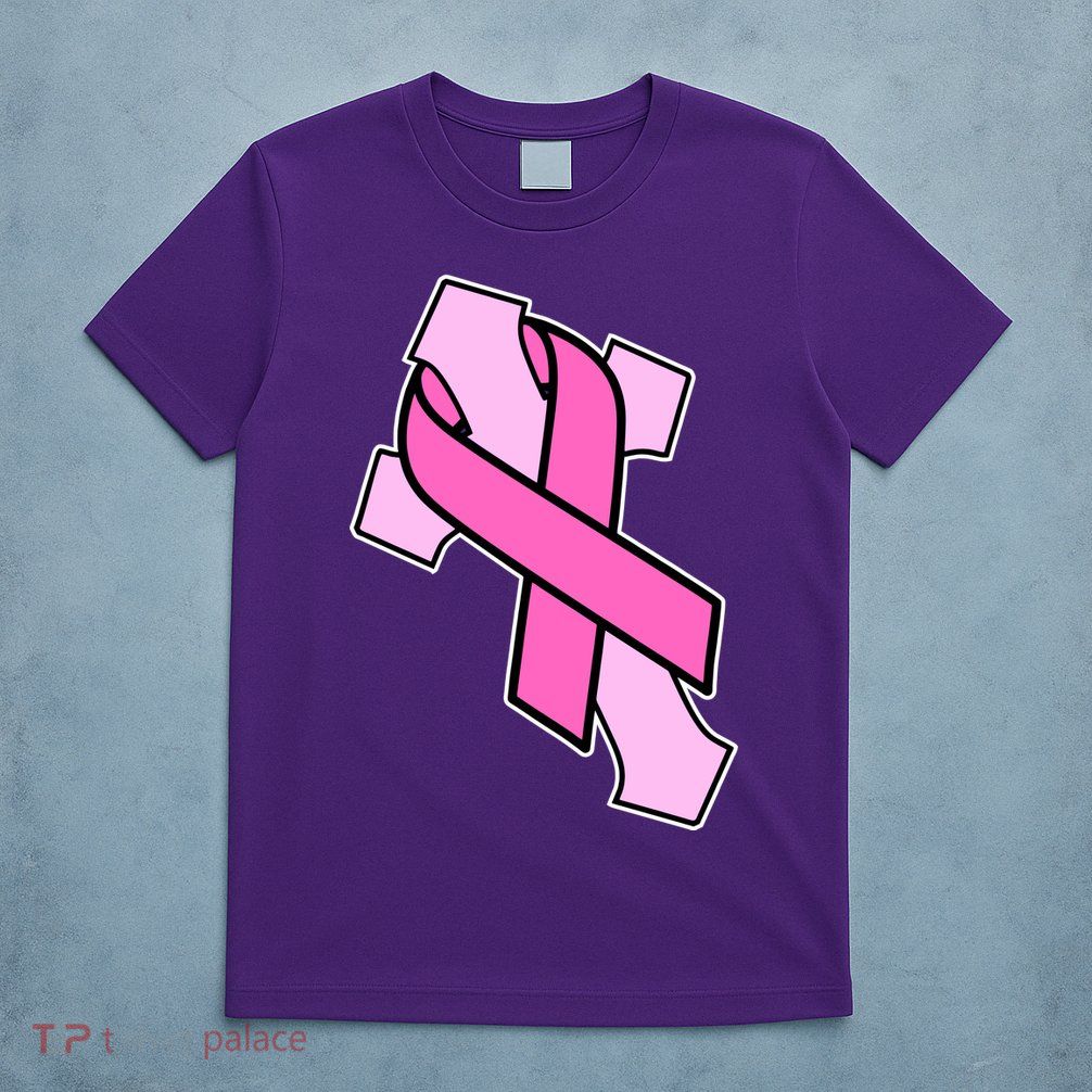 Breast Cancer Awareness Christian Pink Cross Ribbon T-Shirt