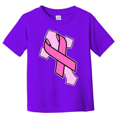 Breast Cancer Awareness Christian Pink Cross Ribbon Toddler T-Shirt