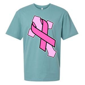 Breast Cancer Awareness Christian Pink Cross Ribbon Sueded Cloud Jersey T-Shirt