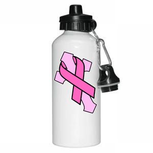 Breast Cancer Awareness Christian Pink Cross Ribbon Aluminum Water Bottle