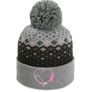 Breast Cancer Awareness Doctor Nurse Stethoscope The Baniff Cuffed Pom Beanie