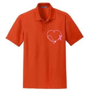 Breast Cancer Awareness Doctor Nurse Stethoscope Dry Zone Grid Polo