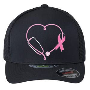 Breast Cancer Awareness Doctor Nurse Stethoscope Flexfit Unipanel Trucker Cap