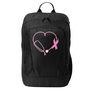 Breast Cancer Awareness Doctor Nurse Stethoscope City Backpack