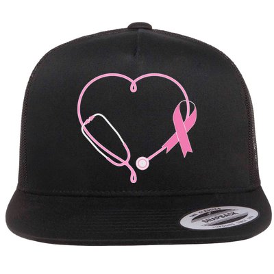 Breast Cancer Awareness Doctor Nurse Stethoscope Flatbill Hat